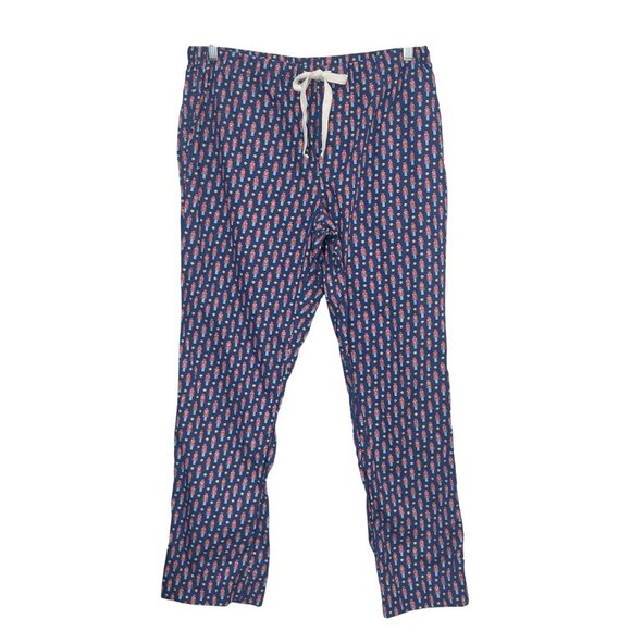 Vineyard Vines Nutcracker Lounge Pajama Pants Mens Medium Blue Holiday - Picture 1 of 8